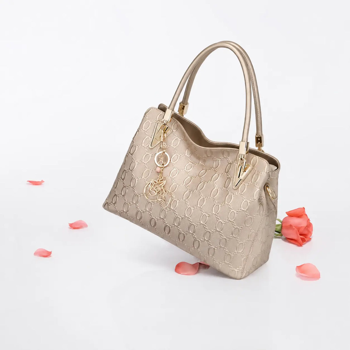 bolsa feminina em couro refinado original Alma Golden