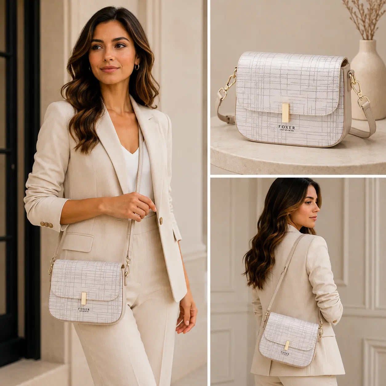 bolsa feminina transversal foxer original