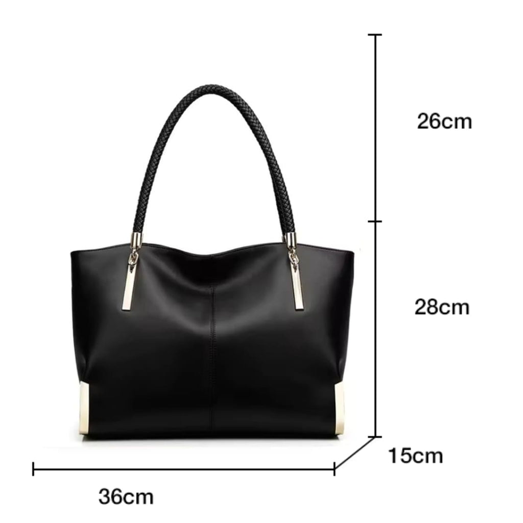 bolsa feminina grande preta de couro, medidas