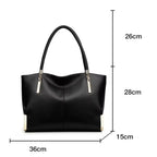bolsa feminina grande preta de couro, medidas