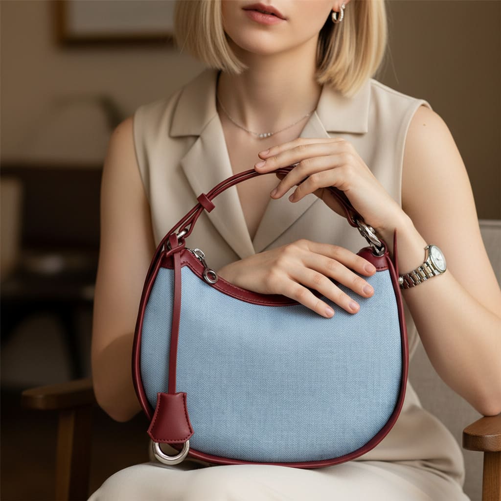 bolsa feminina  pequena elegante jeans luxe 