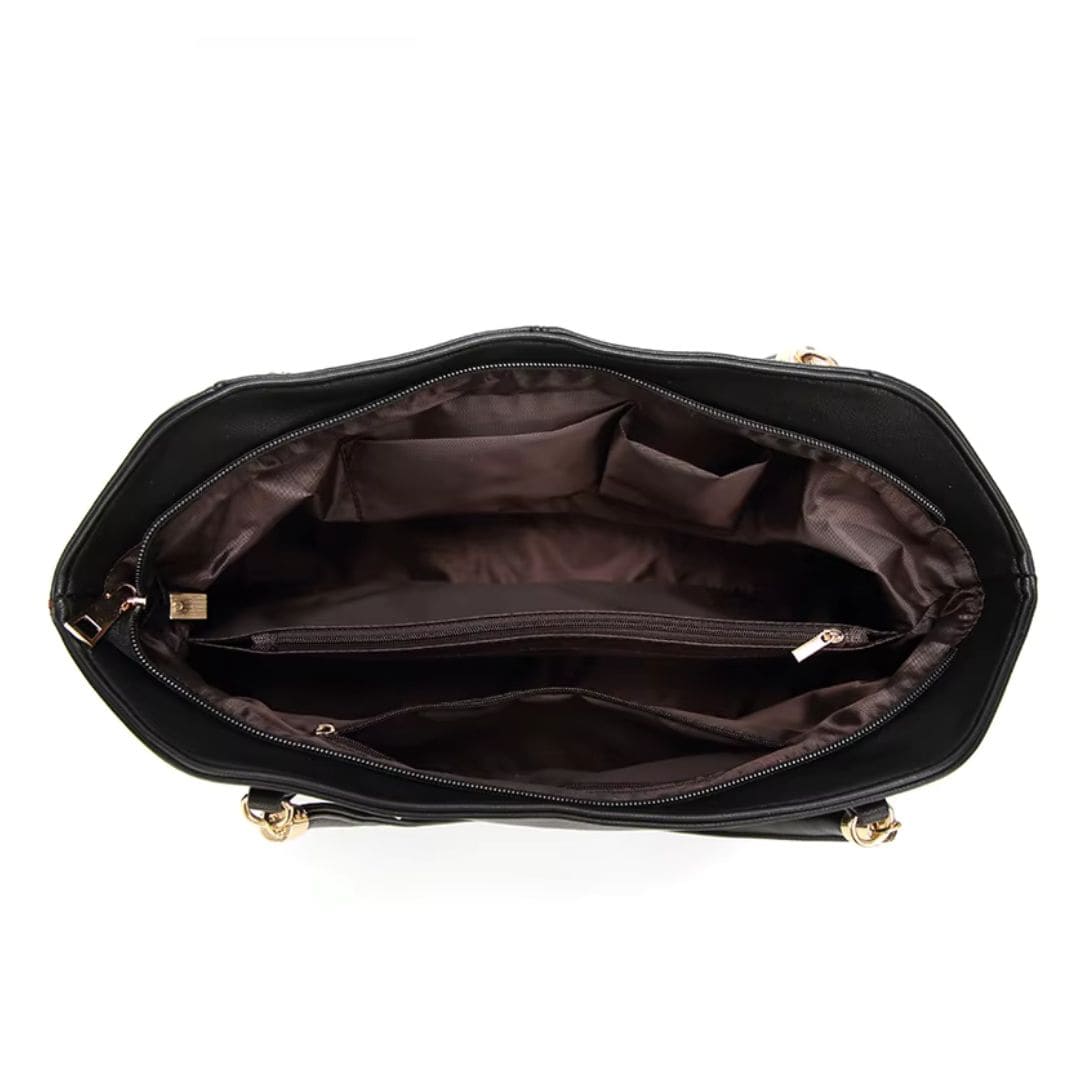 compartimentos interno da bolsa Foxer Majesté Black 