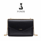 Bolsa feminina transversal FOXER Arvelle Black em couro refinado