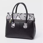 bolsa feminina preta de couro valenna prestige