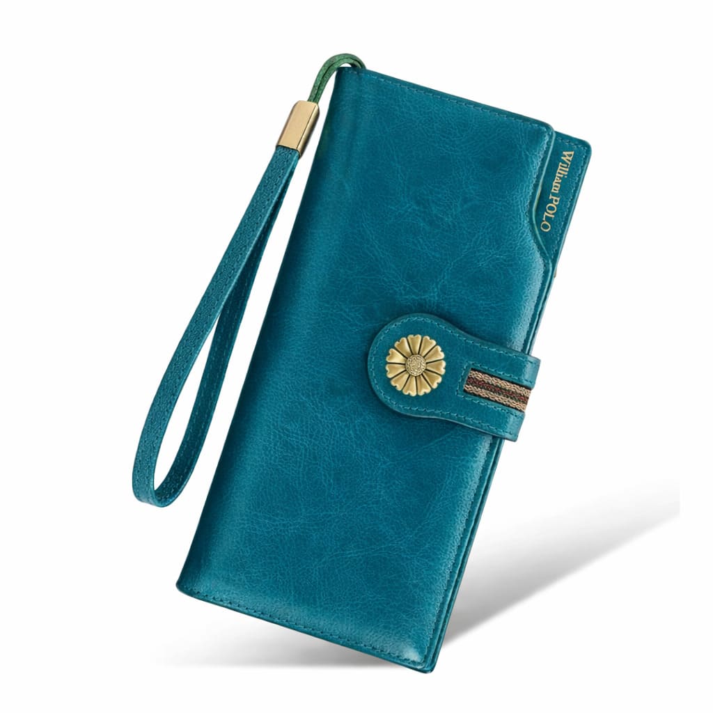 Carteira Feminina Grande Modelo Fleur Blue
