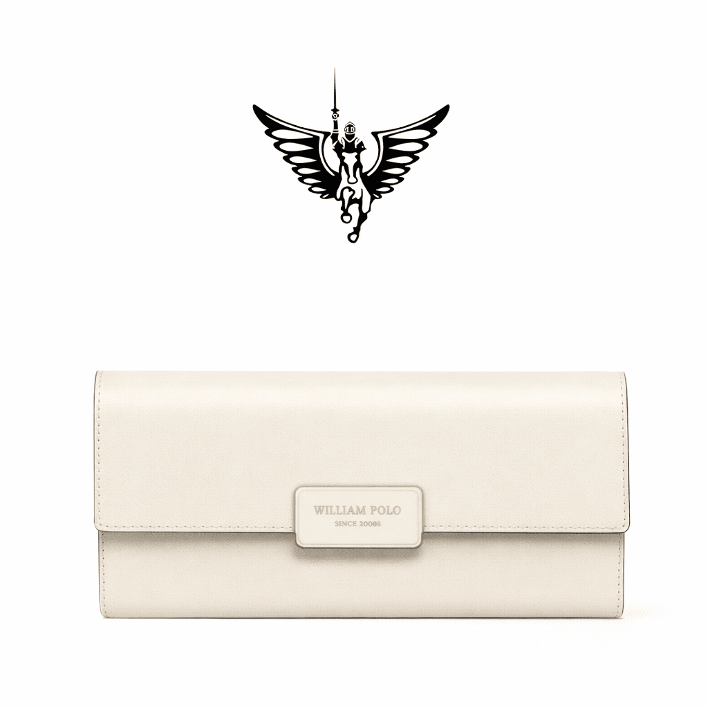 carteira feminina de couro -ivory 