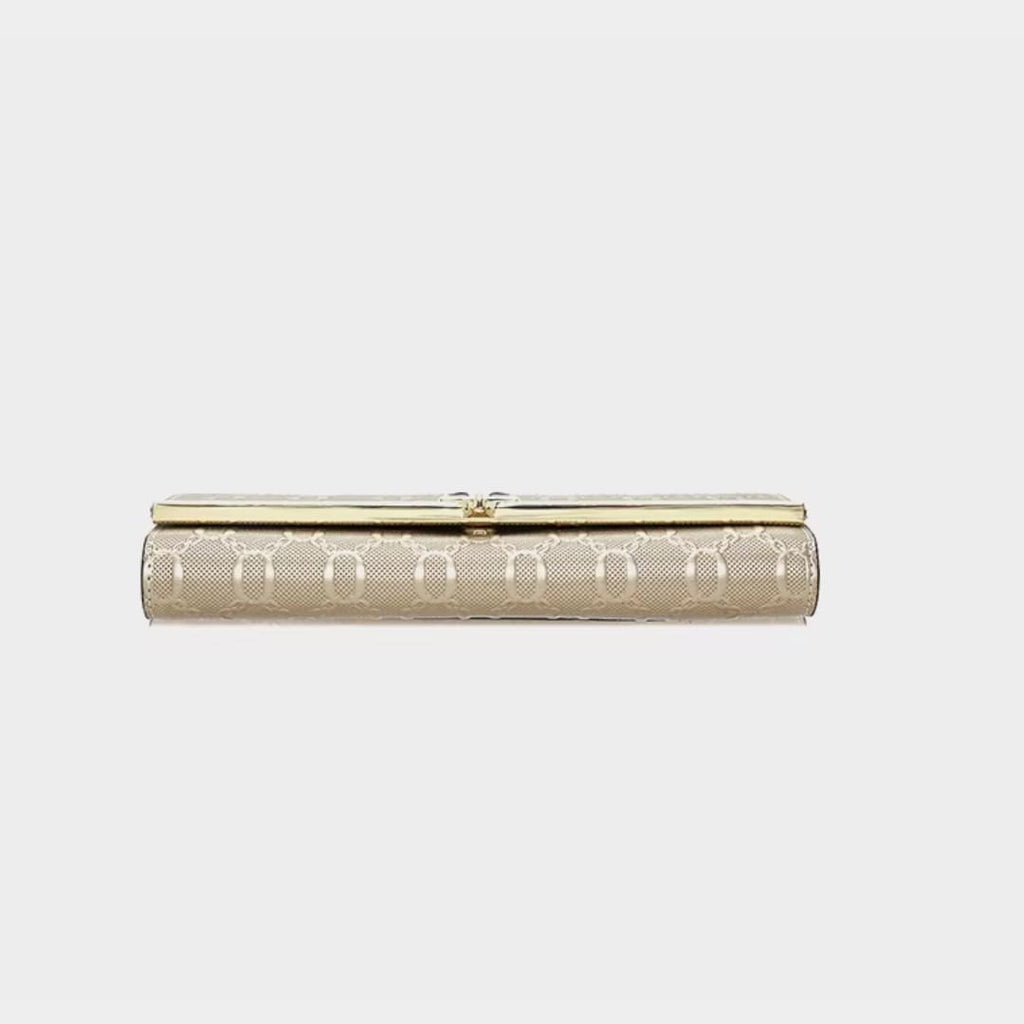 Carteira Feminina Grande De Couro Refinado Modelo Sélune Beige