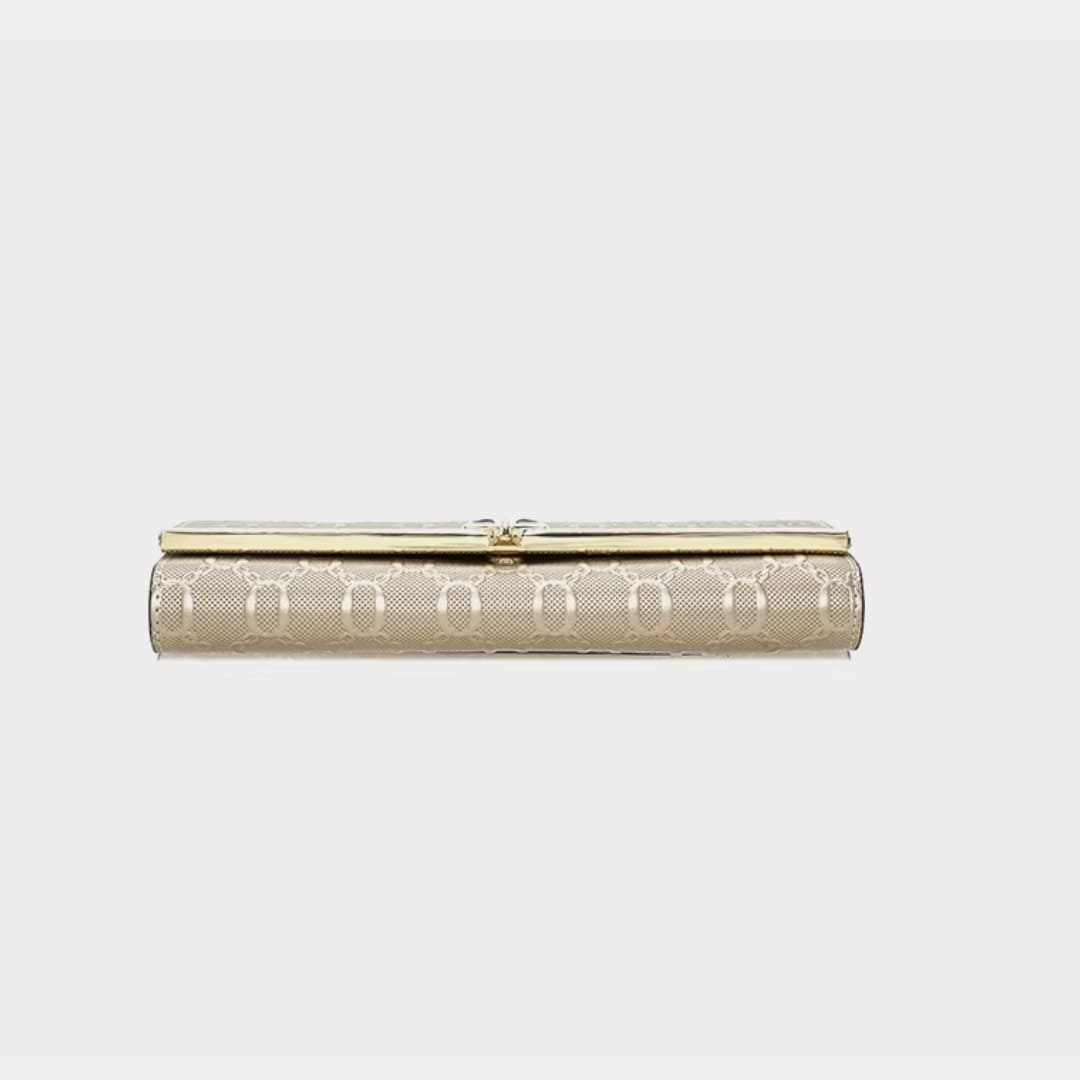Carteira Feminina Grande De Couro Refinado Modelo Sélune Beige