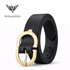 Cinto feminino preto de couro wiliam polo modelo celinea