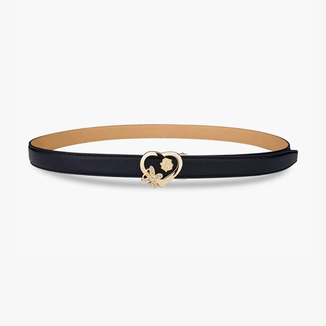 Cinto Feminino De Couro Preto Modelo Véline