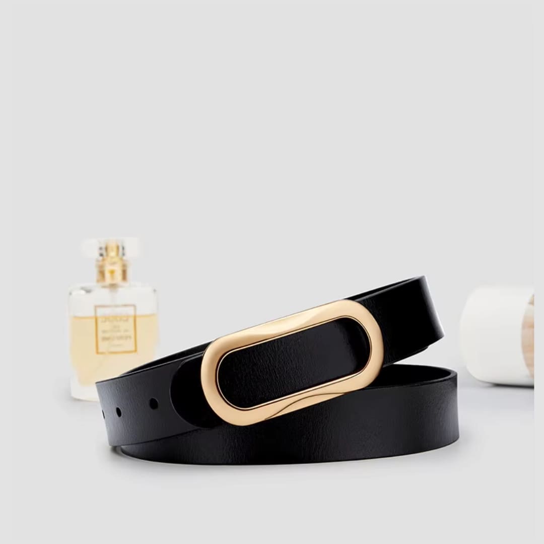cinto feminino de couro preto Santlle Linha WillianPolo