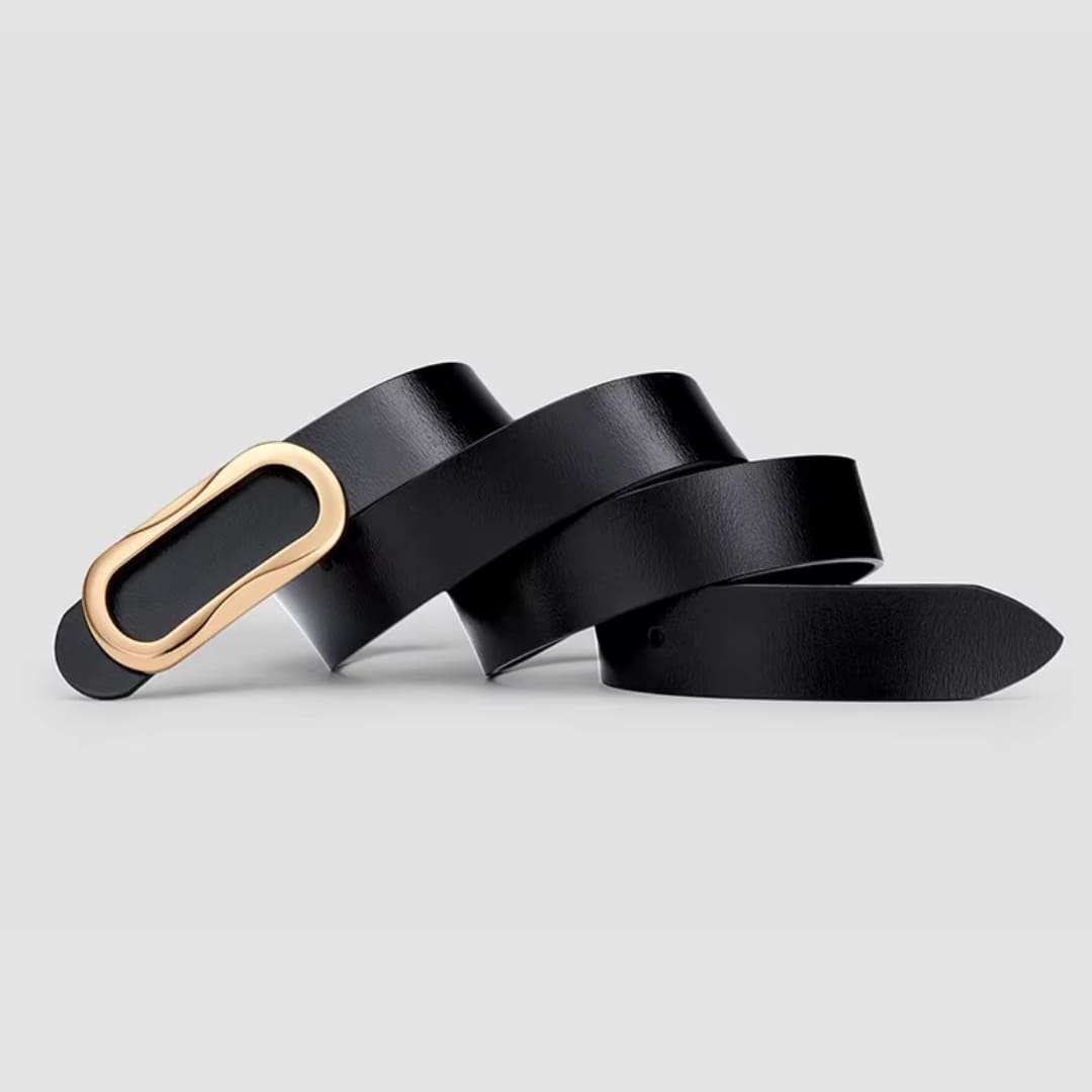 cinto feminino preto de couro genuíno  WillianPolo