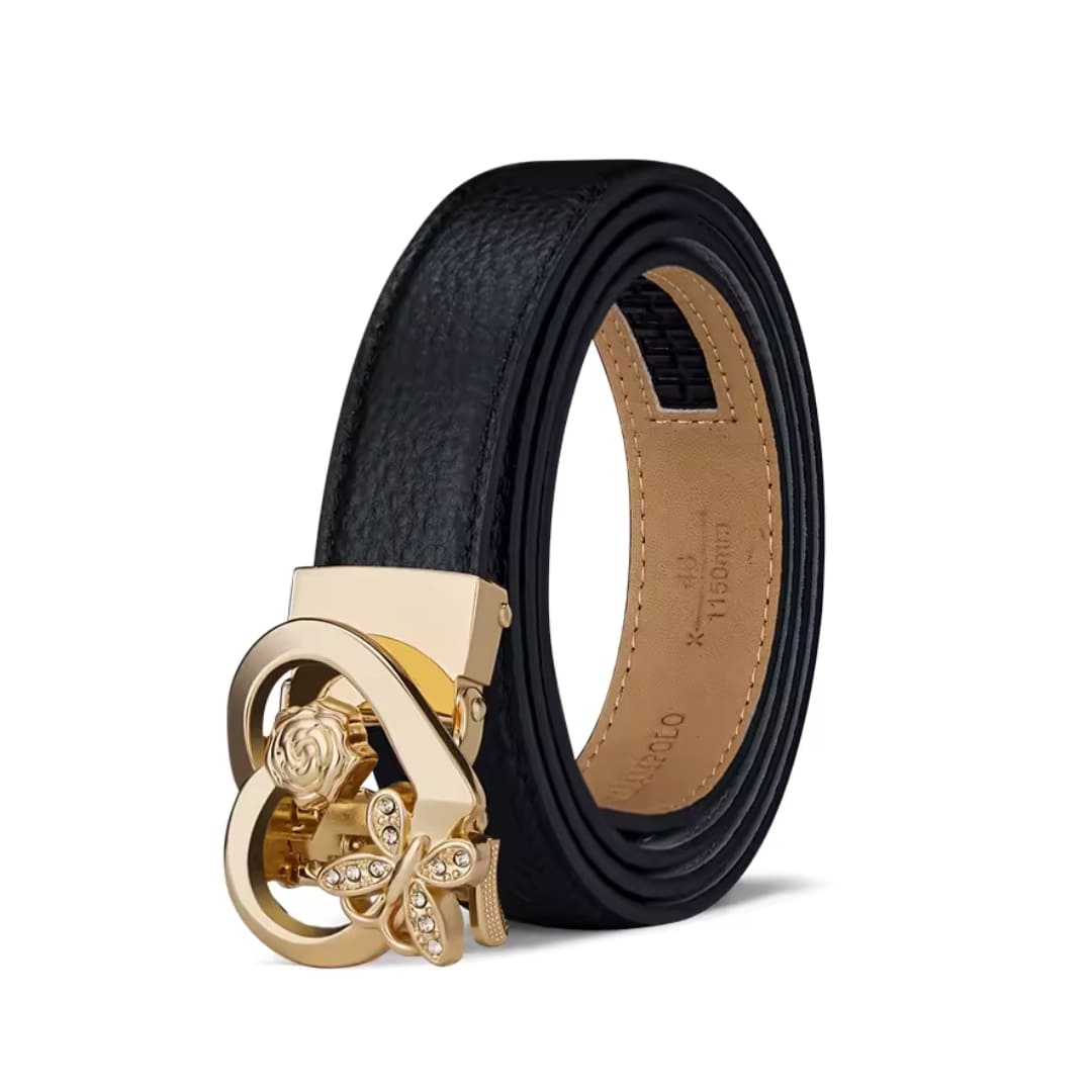 cinto feminino preto de couro original Véline Black- Linha William Polo