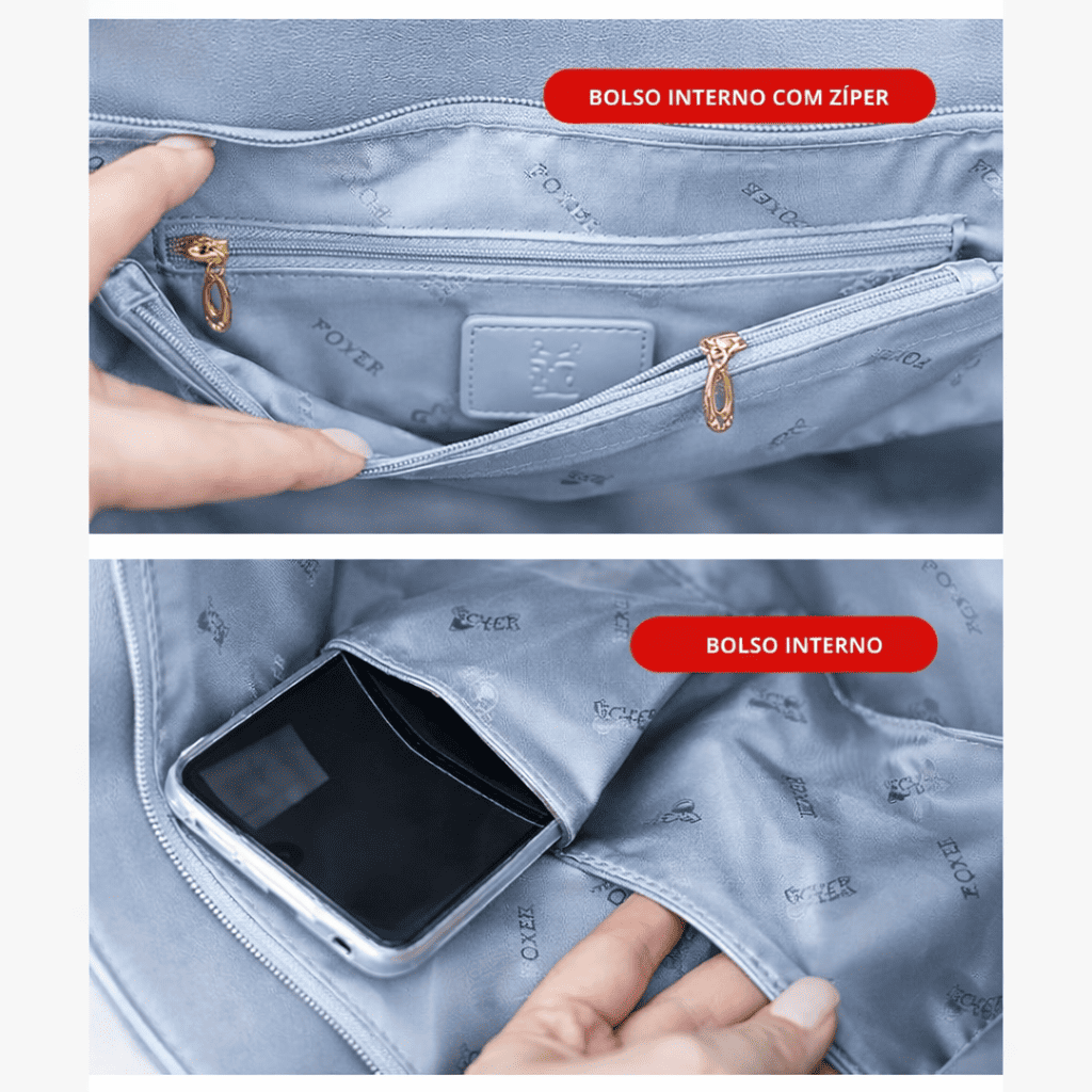 bolsa feminina grande , compartimentos interno