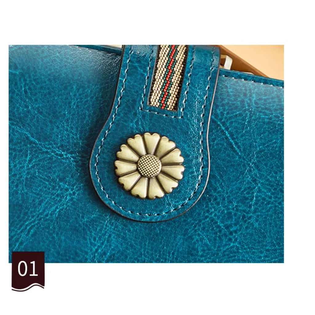 Carteira Feminina Grande Modelo Fleur Blue