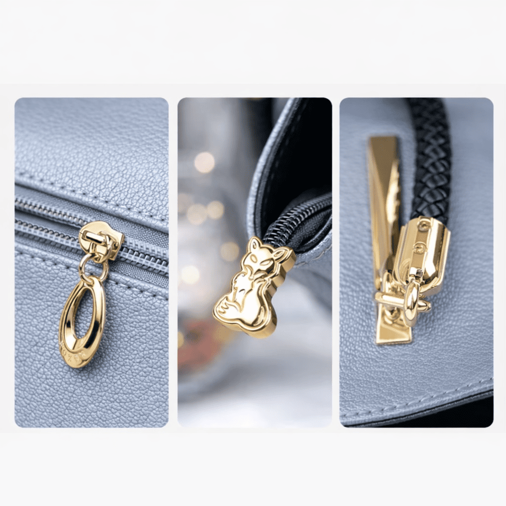 Bolsa Feminina De Couro  Modelo  Foxer  Vittora Blue