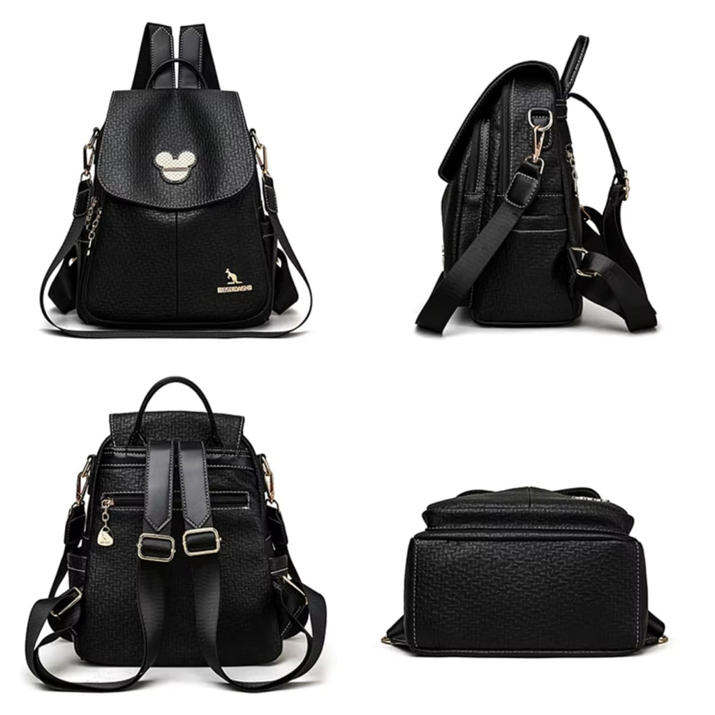 mochila feminina de couro Serena Black 1.0