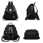 mochila feminina de couro Serena Black 1.0