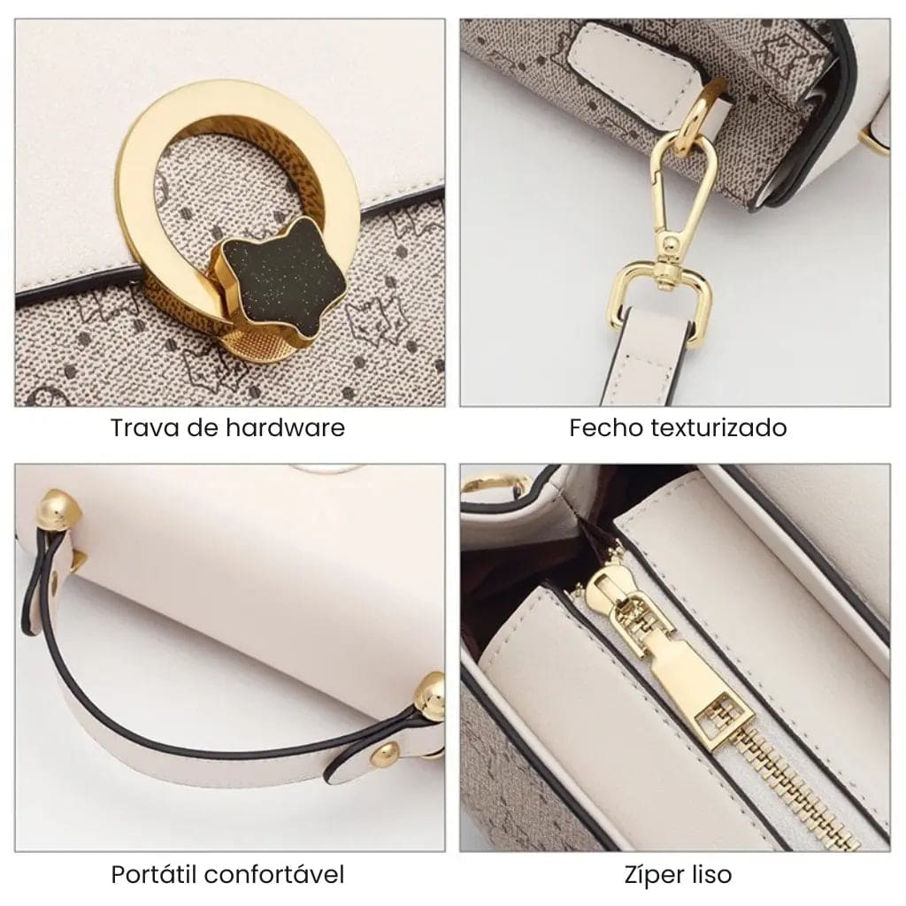 Bolsa Feminina Transversal Foxer Modelo Célinea Gray