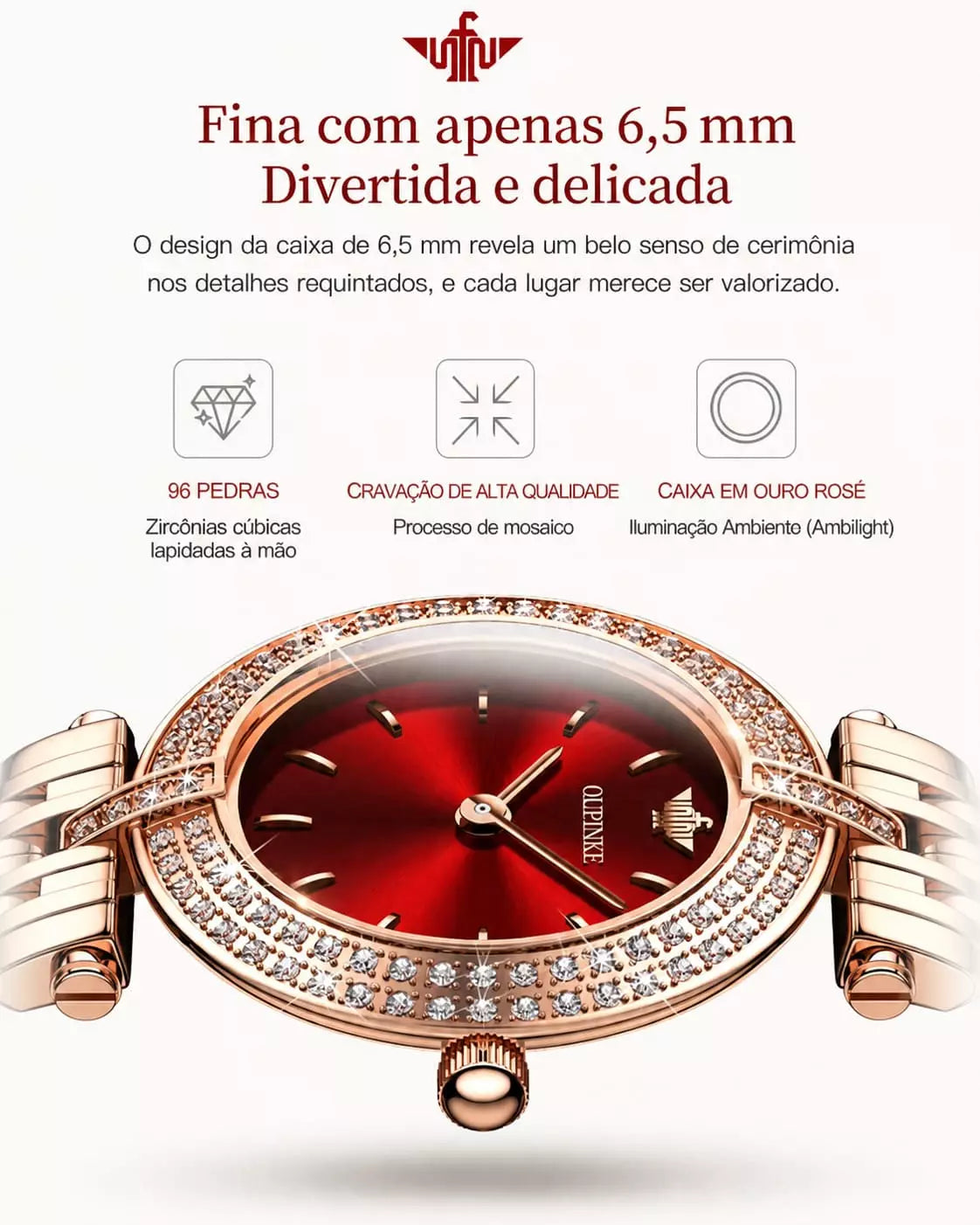 relogio-feminino original  Celebriné Red Gold