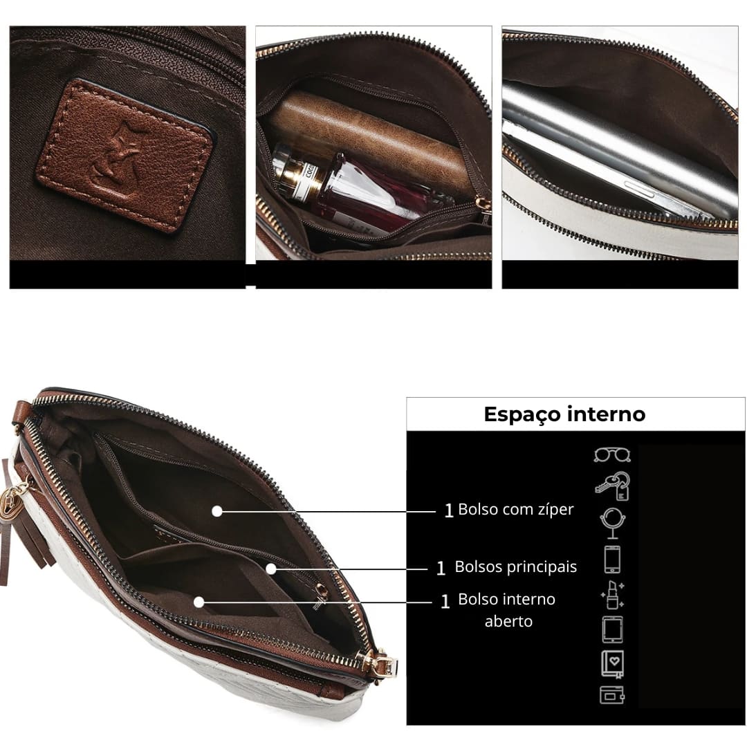 Interior funcional da bolsa transversal FOXER Althea Black