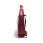 Bolsa FOXER Jeans Luxe vista lateral em jeans com acabamento em couro premium

