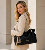 Bolsa Feminina Grande Transversal Foxer Modelo Essène Black
