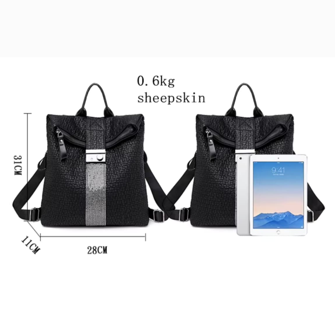 Mochila Feminina Foxer Preta Modelo Aura Black