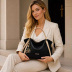 Bolsa Feminina Grande Transversal Foxer Modelo Essène Black
