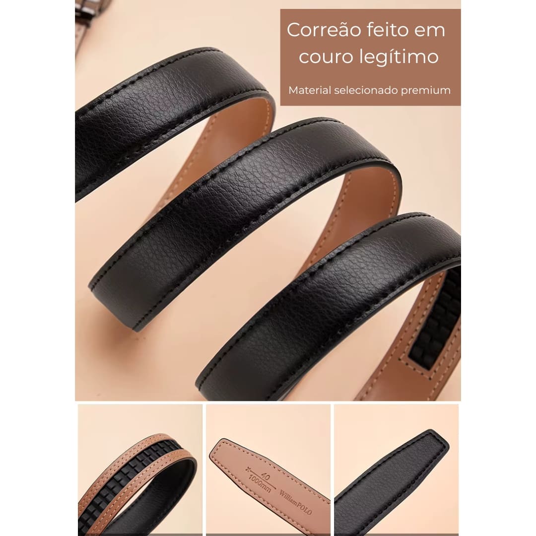 Cinto Feminino De Couro Preto Modelo Arvelli Black