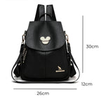 mochila feminina preta de couro Serena Black 2