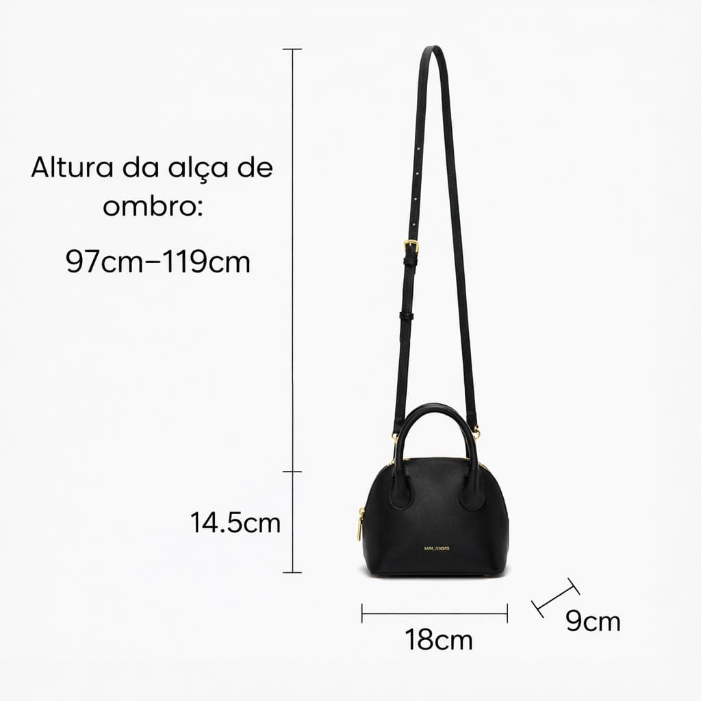 bolsa feminina transversal pequena Amélie black 2