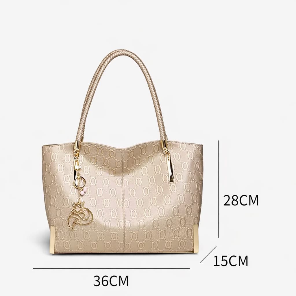 Bolsa Feminina Grande Foxer Modelo Vittora Beige