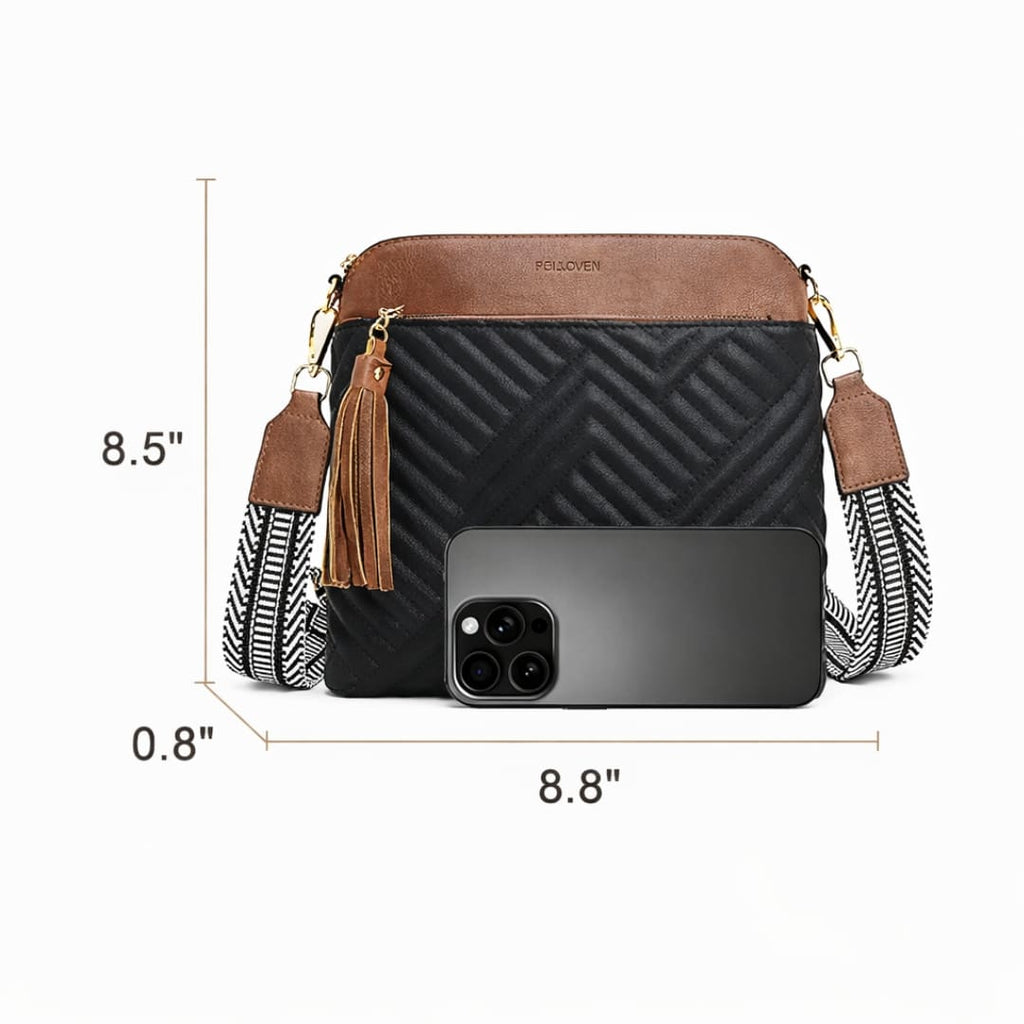 bolsa feminina transversal Althena Brown preta