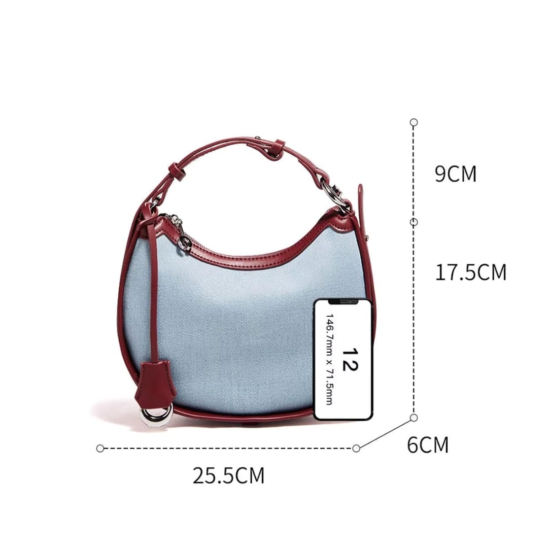 bolsa feminina transversal  pequena jeans luxe 2.7