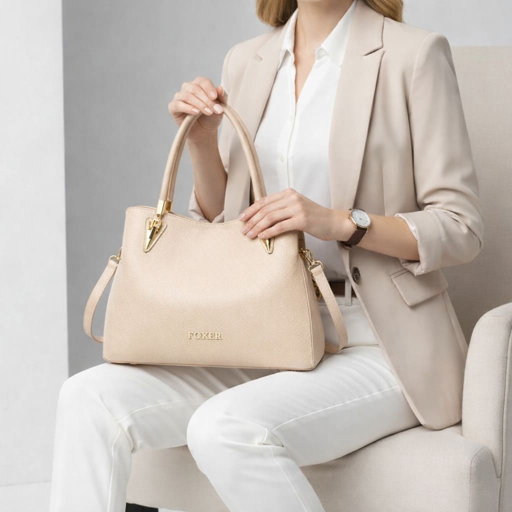 bolsa feminina de couro bege