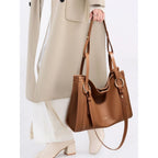 bolsa feminina grande  de couro solphi brown 2