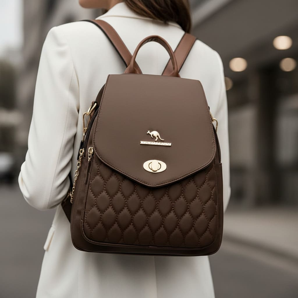 mochila feminina de couro bella 2
