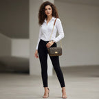 bolsa feminina transversal pequena de couro 