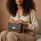bolsa feminina transversal de couro  Lady Brown 