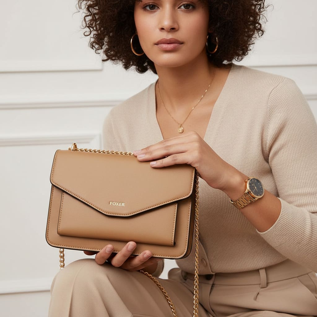 Bolsa feminina transversal de couro 1.1