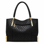 bolsa feminina grande preto de couro  refinado 