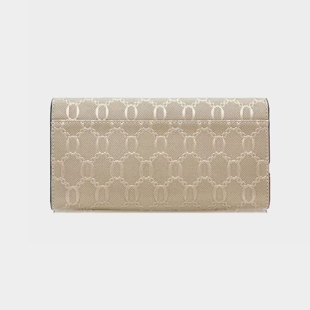 Carteira Feminina Grande De Couro Refinado Modelo Sélune Beige