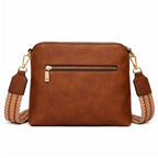 bolsa feminina transversal de couro Athena brown 2.2