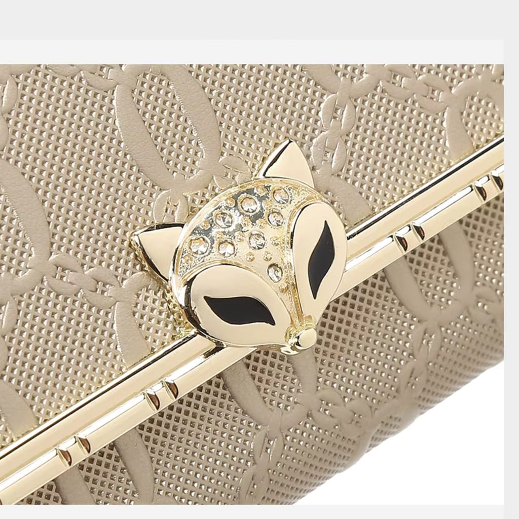 Carteira Feminina Grande De Couro Refinado Modelo Sélune Beige