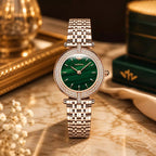 Relógio Feminino Dourado Celebriné Green Gold
