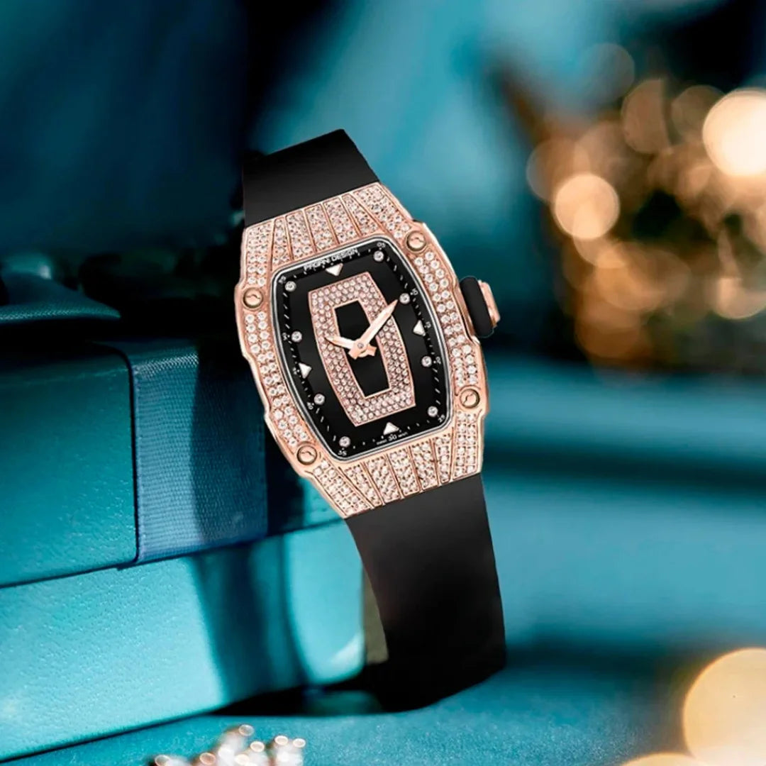 Relógio Feminino Dourado Orlisse Black Gold