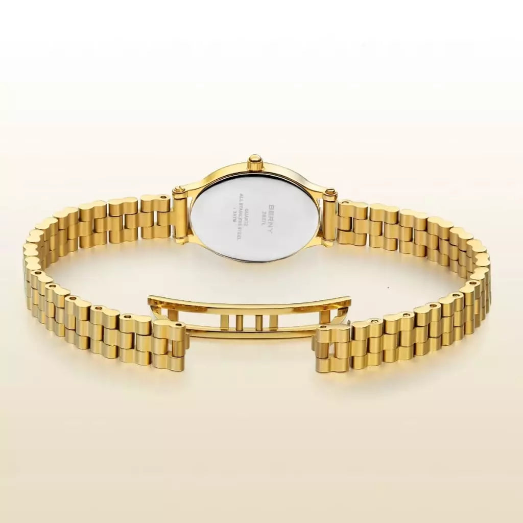 Relógio Feminino Dourado Pequeno Vendôme Emerald