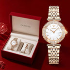 relogio feminino branco com dourado