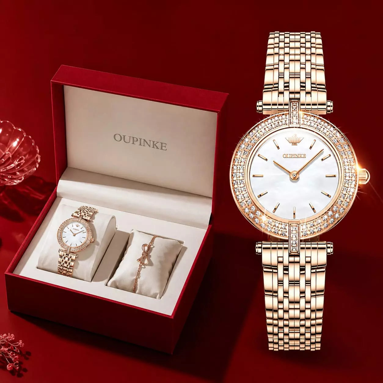 relogio feminino branco com dourado